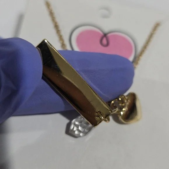 Romantic Gold-Tone Love Necklace, Crystal Heart & Teardrop Charm Pendant Jewelry - Picture 10 of 10